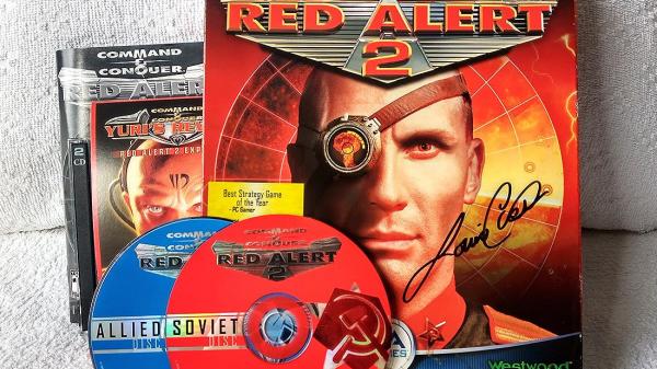 My box copy of C&C Red Alert 2, signed by Louis Castle.