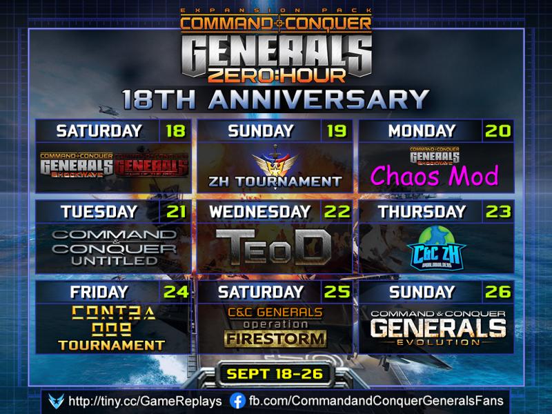 Generals Zero Hour 18th Anniversary Announcement
